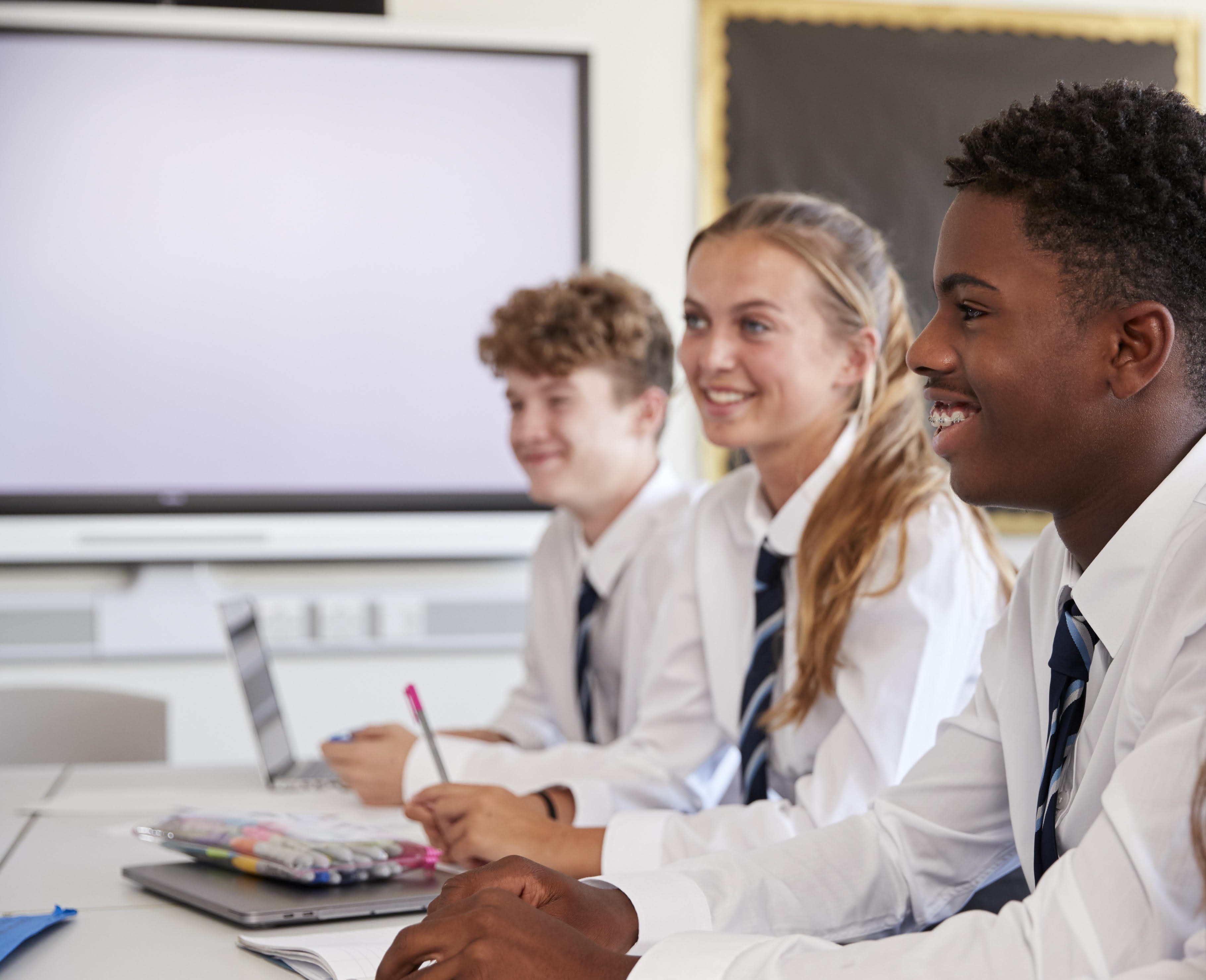 School photo before face anonymisation, pupil faces identifiable
