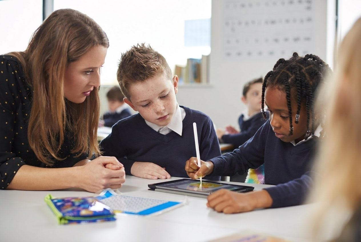 School photo before face anonymisation, pupil faces identifiable